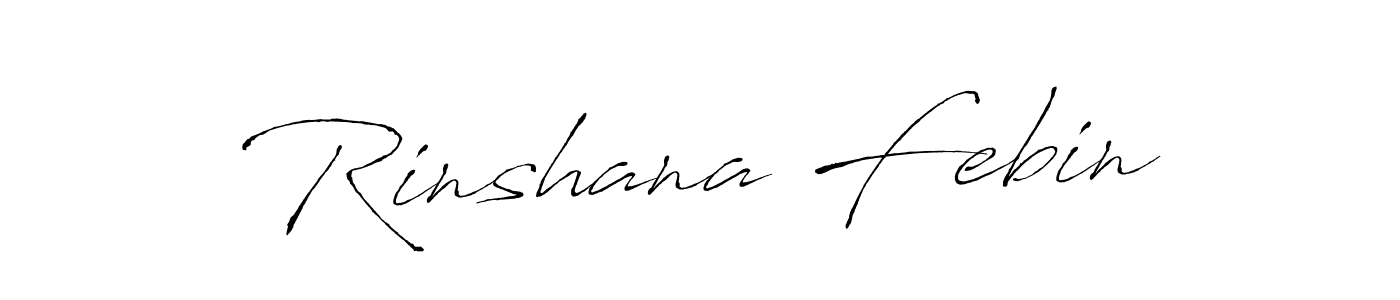 Antro_Vectra is a professional signature style that is perfect for those who want to add a touch of class to their signature. It is also a great choice for those who want to make their signature more unique. Get Rinshana Febin name to fancy signature for free. Rinshana Febin signature style 6 images and pictures png