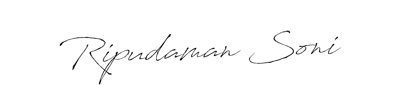 Make a beautiful signature design for name Ripudaman Soni. With this signature (Antro_Vectra) style, you can create a handwritten signature for free. Ripudaman Soni signature style 6 images and pictures png