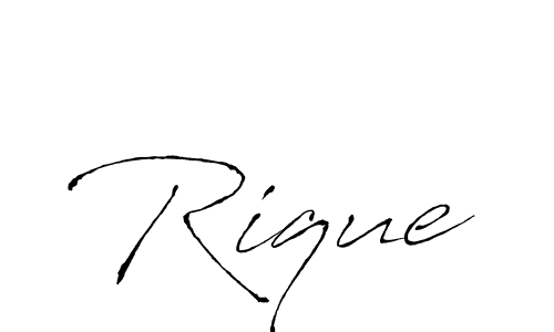 Antro_Vectra is a professional signature style that is perfect for those who want to add a touch of class to their signature. It is also a great choice for those who want to make their signature more unique. Get Rique name to fancy signature for free. Rique signature style 6 images and pictures png