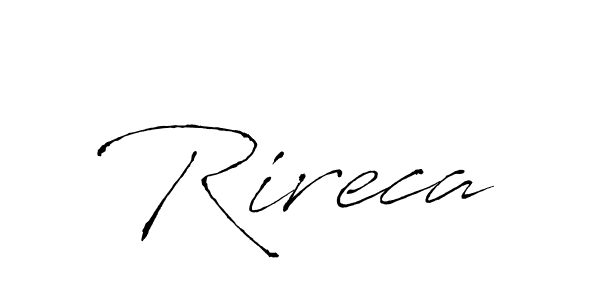 Use a signature maker to create a handwritten signature online. With this signature software, you can design (Antro_Vectra) your own signature for name Rireca. Rireca signature style 6 images and pictures png
