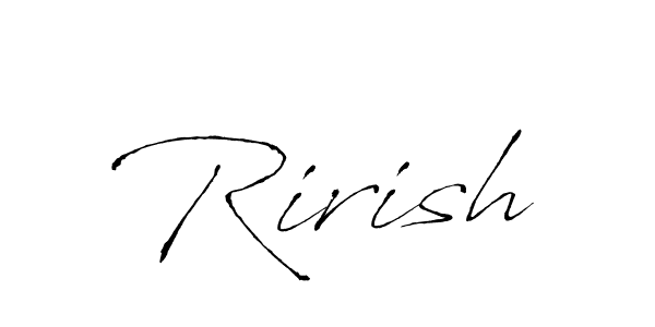 Design your own signature with our free online signature maker. With this signature software, you can create a handwritten (Antro_Vectra) signature for name Rirish. Rirish signature style 6 images and pictures png