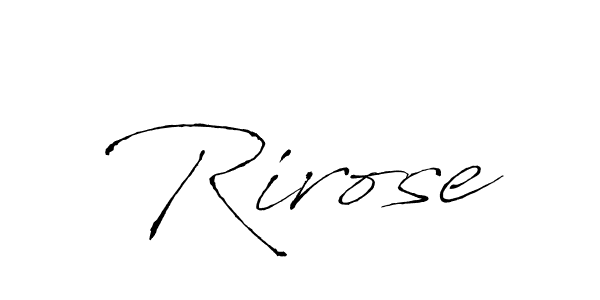 How to make Rirose signature? Antro_Vectra is a professional autograph style. Create handwritten signature for Rirose name. Rirose signature style 6 images and pictures png