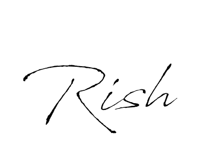 Use a signature maker to create a handwritten signature online. With this signature software, you can design (Antro_Vectra) your own signature for name Rish. Rish signature style 6 images and pictures png