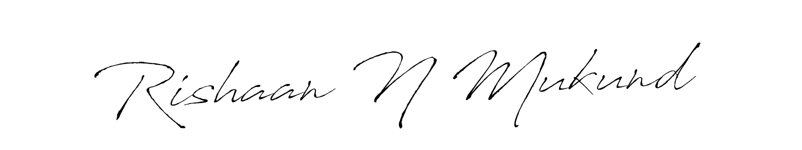 Design your own signature with our free online signature maker. With this signature software, you can create a handwritten (Antro_Vectra) signature for name Rishaan N Mukund. Rishaan N Mukund signature style 6 images and pictures png