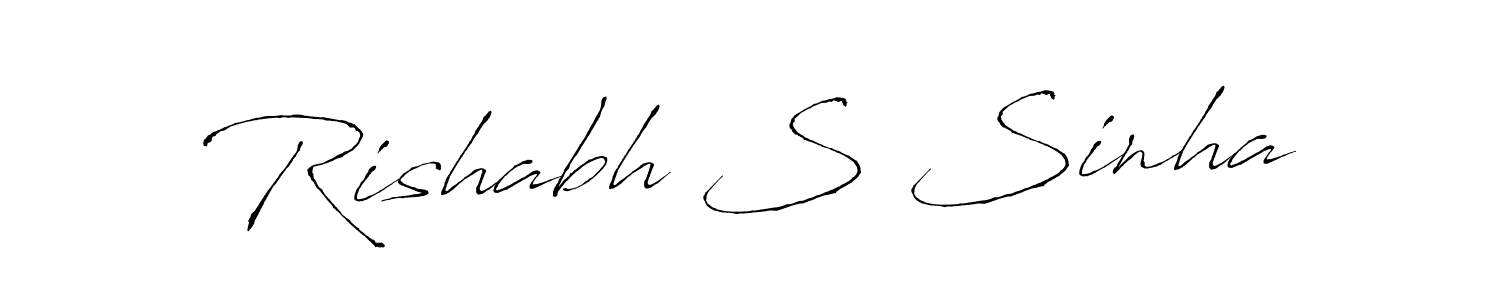 The best way (Antro_Vectra) to make a short signature is to pick only two or three words in your name. The name Rishabh S Sinha include a total of six letters. For converting this name. Rishabh S Sinha signature style 6 images and pictures png