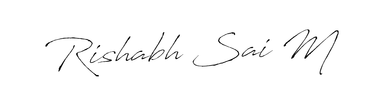 Antro_Vectra is a professional signature style that is perfect for those who want to add a touch of class to their signature. It is also a great choice for those who want to make their signature more unique. Get Rishabh Sai M name to fancy signature for free. Rishabh Sai M signature style 6 images and pictures png