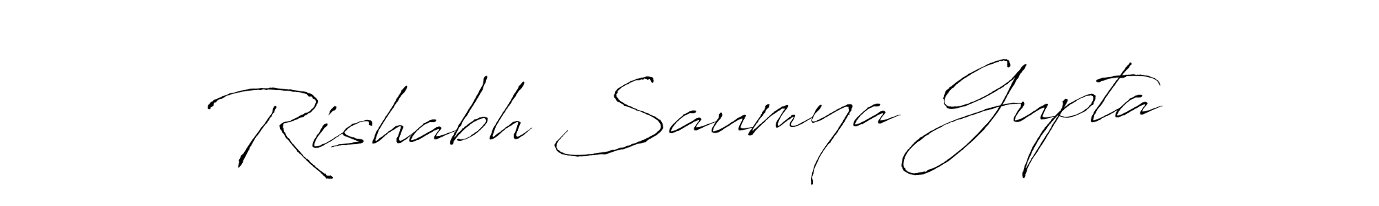 Antro_Vectra is a professional signature style that is perfect for those who want to add a touch of class to their signature. It is also a great choice for those who want to make their signature more unique. Get Rishabh Saumya Gupta name to fancy signature for free. Rishabh Saumya Gupta signature style 6 images and pictures png