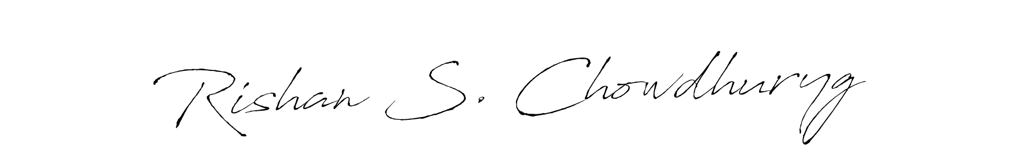 The best way (Antro_Vectra) to make a short signature is to pick only two or three words in your name. The name Rishan S. Chowdhuryg include a total of six letters. For converting this name. Rishan S. Chowdhuryg signature style 6 images and pictures png