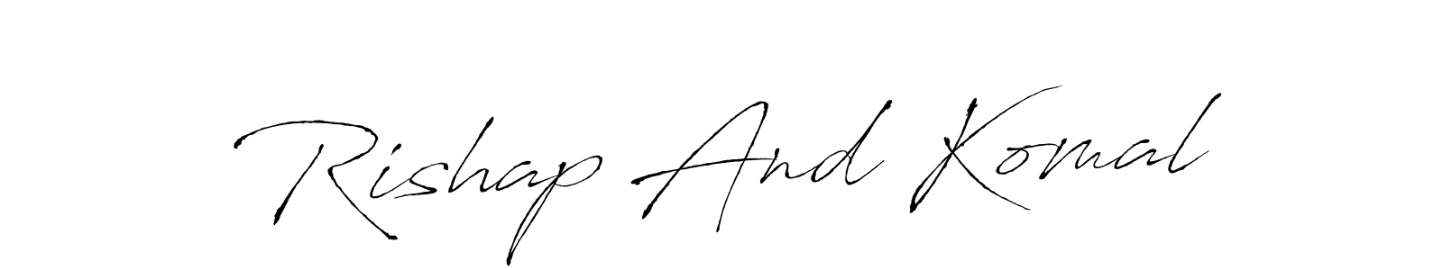 Make a beautiful signature design for name Rishap And Komal. With this signature (Antro_Vectra) style, you can create a handwritten signature for free. Rishap And Komal signature style 6 images and pictures png