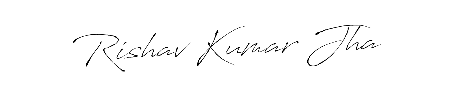 The best way (Antro_Vectra) to make a short signature is to pick only two or three words in your name. The name Rishav Kumar Jha include a total of six letters. For converting this name. Rishav Kumar Jha signature style 6 images and pictures png