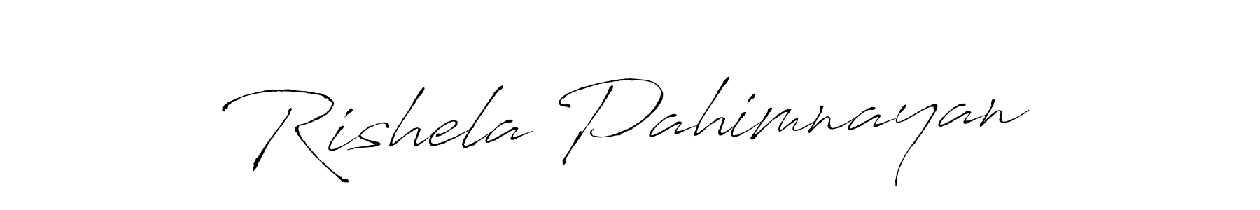 Rishela Pahimnayan stylish signature style. Best Handwritten Sign (Antro_Vectra) for my name. Handwritten Signature Collection Ideas for my name Rishela Pahimnayan. Rishela Pahimnayan signature style 6 images and pictures png