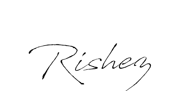 Use a signature maker to create a handwritten signature online. With this signature software, you can design (Antro_Vectra) your own signature for name Rishez. Rishez signature style 6 images and pictures png