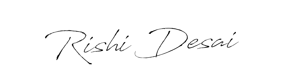 How to make Rishi Desai name signature. Use Antro_Vectra style for creating short signs online. This is the latest handwritten sign. Rishi Desai signature style 6 images and pictures png
