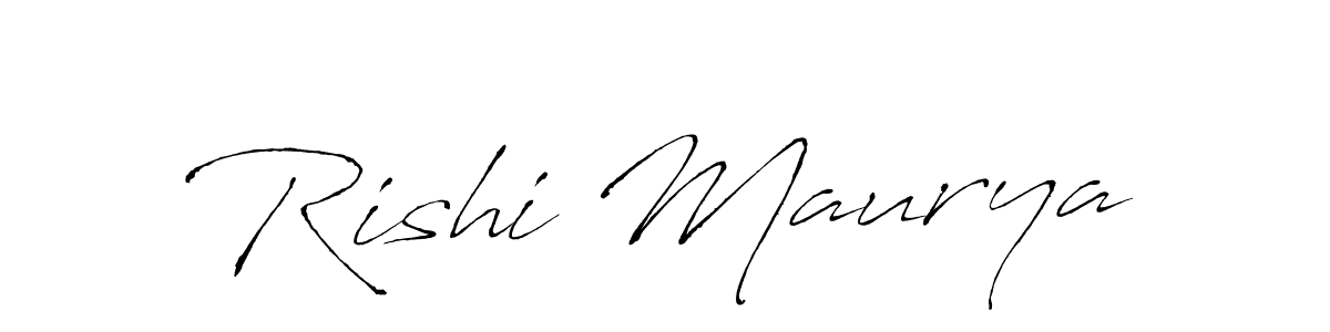 Make a beautiful signature design for name Rishi Maurya. With this signature (Antro_Vectra) style, you can create a handwritten signature for free. Rishi Maurya signature style 6 images and pictures png