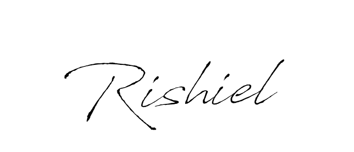 Make a beautiful signature design for name Rishiel. With this signature (Antro_Vectra) style, you can create a handwritten signature for free. Rishiel signature style 6 images and pictures png