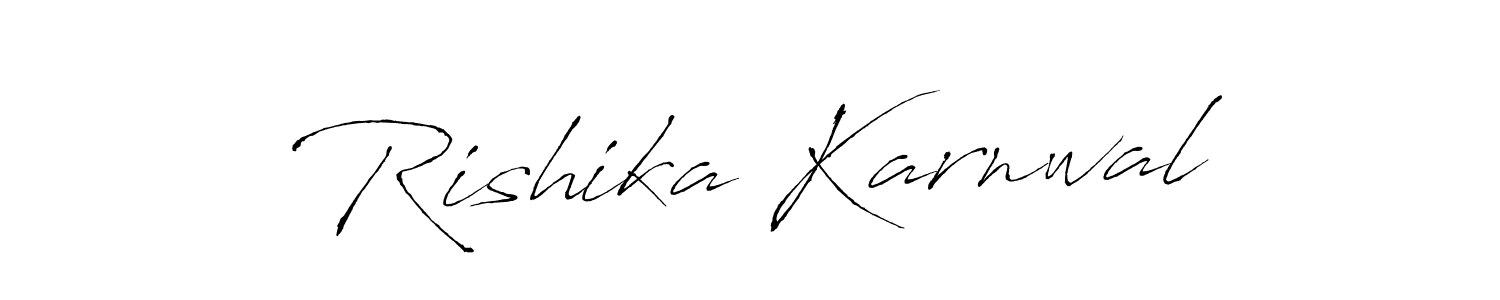 How to make Rishika Karnwal name signature. Use Antro_Vectra style for creating short signs online. This is the latest handwritten sign. Rishika Karnwal signature style 6 images and pictures png