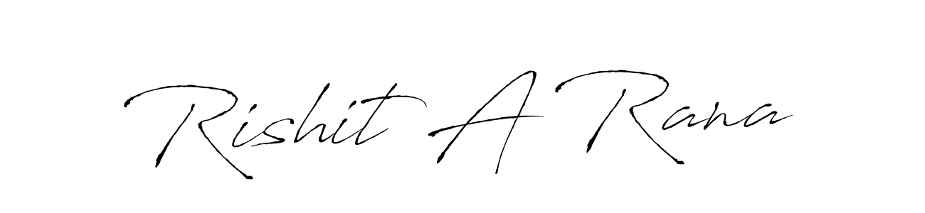 How to make Rishit A Rana name signature. Use Antro_Vectra style for creating short signs online. This is the latest handwritten sign. Rishit A Rana signature style 6 images and pictures png
