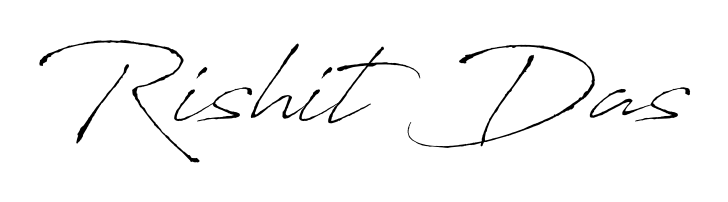 Personalize your online presence with Rishit Das signature rendered in elegant Antro_Vectra font. Great for website footers and blogs. Rishit Das signature style 6 images and pictures png