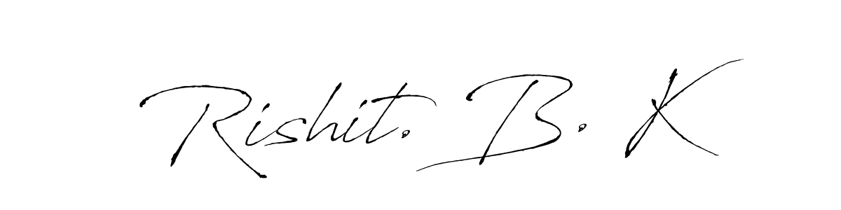 How to make Rishit. B. K name signature. Use Antro_Vectra style for creating short signs online. This is the latest handwritten sign. Rishit. B. K signature style 6 images and pictures png