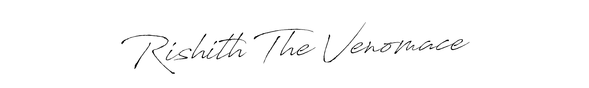 How to make Rishith The Venomace name signature. Use Antro_Vectra style for creating short signs online. This is the latest handwritten sign. Rishith The Venomace signature style 6 images and pictures png