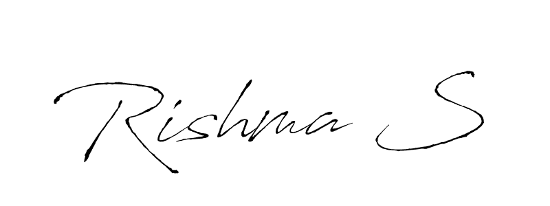 Make a beautiful signature design for name Rishma S. With this signature (Antro_Vectra) style, you can create a handwritten signature for free. Rishma S signature style 6 images and pictures png