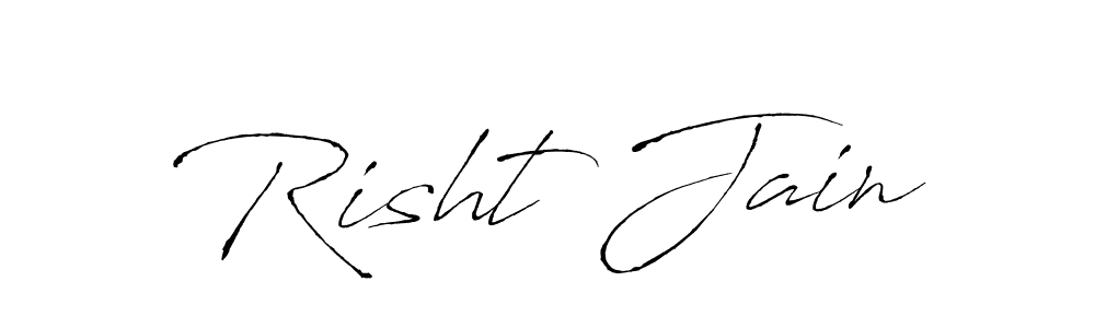 Similarly Antro_Vectra is the best handwritten signature design. Signature creator online .You can use it as an online autograph creator for name Risht Jain. Risht Jain signature style 6 images and pictures png