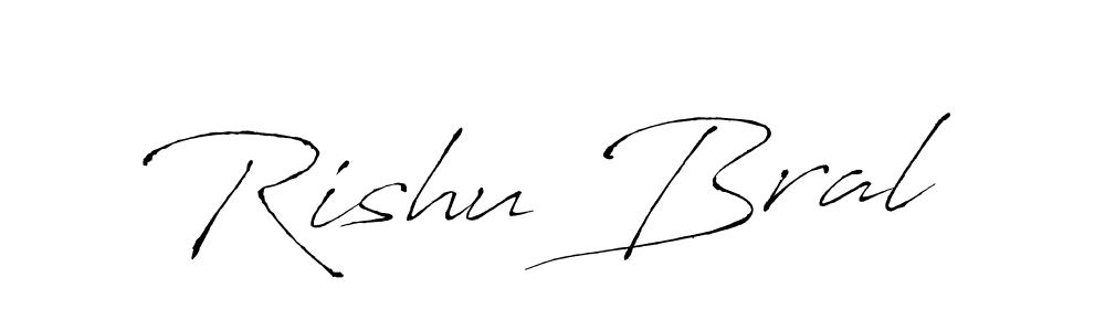 How to make Rishu Bral name signature. Use Antro_Vectra style for creating short signs online. This is the latest handwritten sign. Rishu Bral signature style 6 images and pictures png