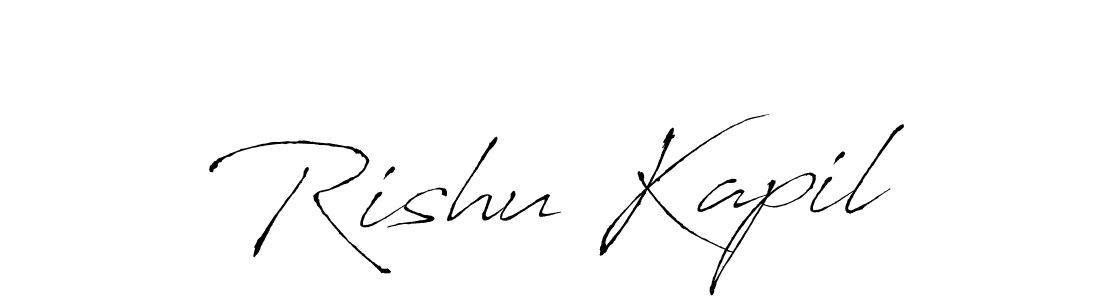 You should practise on your own different ways (Antro_Vectra) to write your name (Rishu Kapil) in signature. don't let someone else do it for you. Rishu Kapil signature style 6 images and pictures png