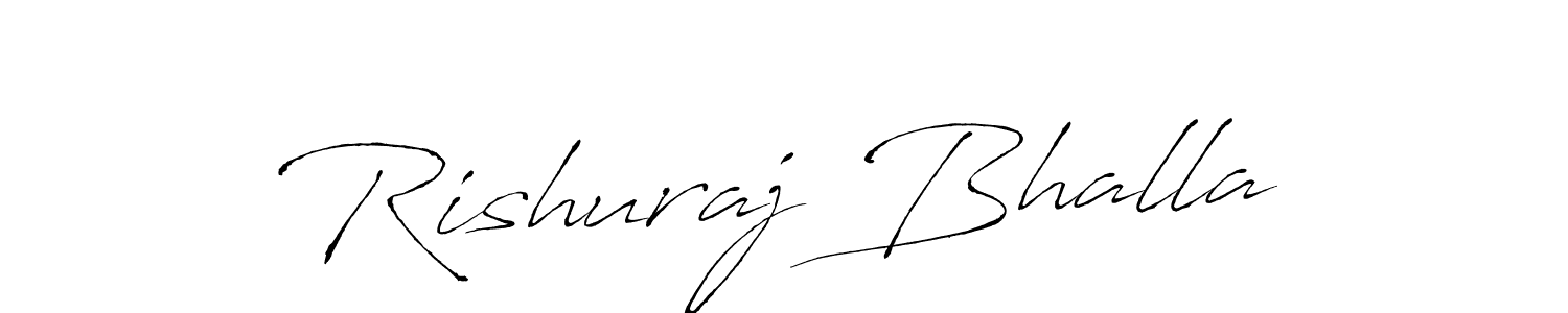 Make a beautiful signature design for name Rishuraj Bhalla. With this signature (Antro_Vectra) style, you can create a handwritten signature for free. Rishuraj Bhalla signature style 6 images and pictures png