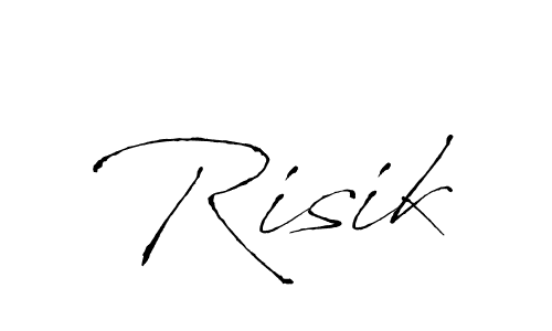 Design your own signature with our free online signature maker. With this signature software, you can create a handwritten (Antro_Vectra) signature for name Risik. Risik signature style 6 images and pictures png
