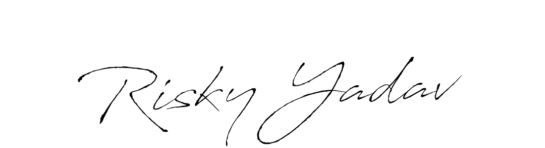 Make a beautiful signature design for name Risky Yadav. With this signature (Antro_Vectra) style, you can create a handwritten signature for free. Risky Yadav signature style 6 images and pictures png