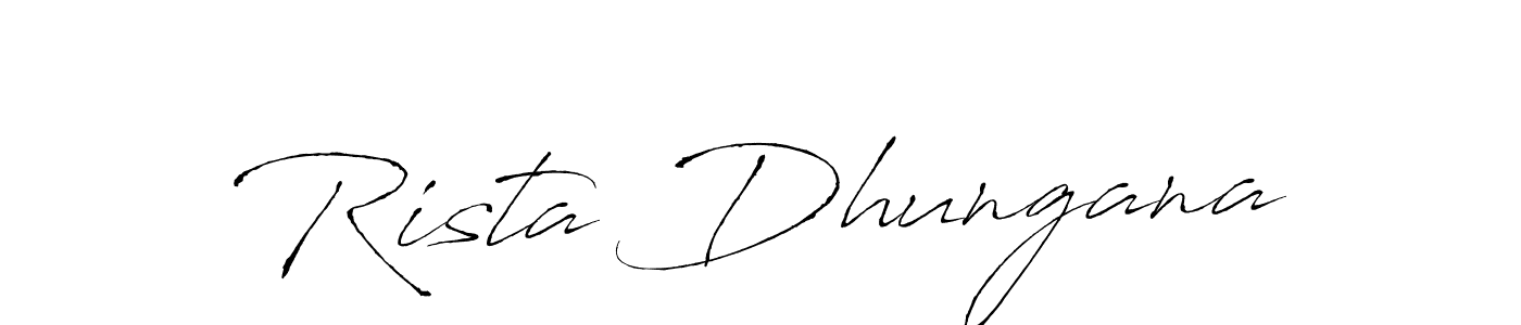 How to make Rista Dhungana name signature. Use Antro_Vectra style for creating short signs online. This is the latest handwritten sign. Rista Dhungana signature style 6 images and pictures png