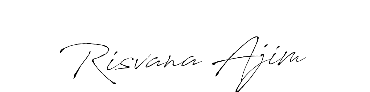How to make Risvana Ajim name signature. Use Antro_Vectra style for creating short signs online. This is the latest handwritten sign. Risvana Ajim signature style 6 images and pictures png