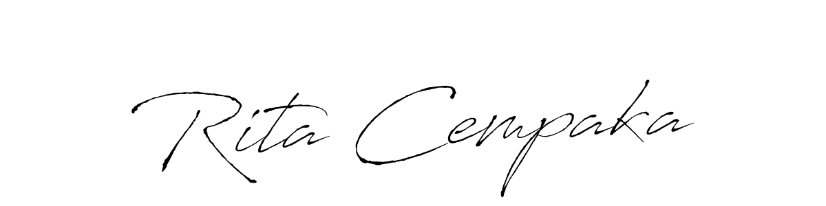 Rita Cempaka stylish signature style. Best Handwritten Sign (Antro_Vectra) for my name. Handwritten Signature Collection Ideas for my name Rita Cempaka. Rita Cempaka signature style 6 images and pictures png