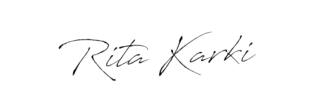 if you are searching for the best signature style for your name Rita Karki. so please give up your signature search. here we have designed multiple signature styles  using Antro_Vectra. Rita Karki signature style 6 images and pictures png