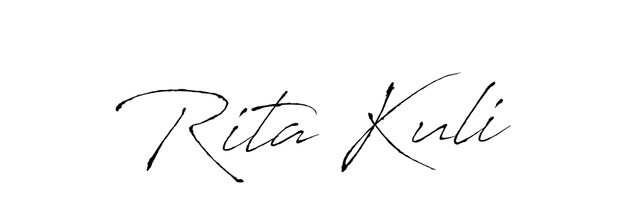 You should practise on your own different ways (Antro_Vectra) to write your name (Rita Kuli) in signature. don't let someone else do it for you. Rita Kuli signature style 6 images and pictures png