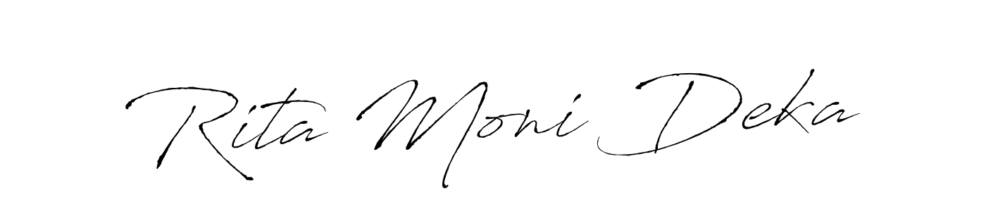 How to make Rita Moni Deka name signature. Use Antro_Vectra style for creating short signs online. This is the latest handwritten sign. Rita Moni Deka signature style 6 images and pictures png