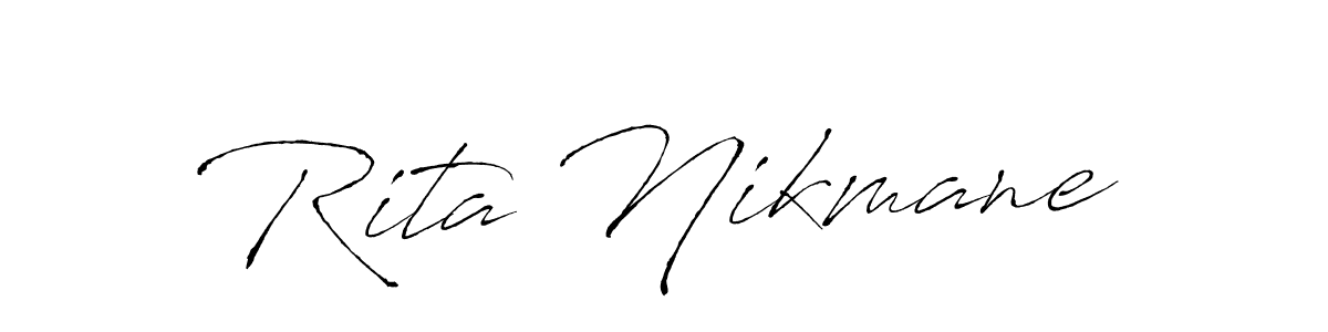 How to make Rita Nikmane name signature. Use Antro_Vectra style for creating short signs online. This is the latest handwritten sign. Rita Nikmane signature style 6 images and pictures png