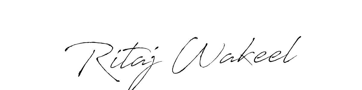 Antro_Vectra is a professional signature style that is perfect for those who want to add a touch of class to their signature. It is also a great choice for those who want to make their signature more unique. Get Ritaj Wakeel name to fancy signature for free. Ritaj Wakeel signature style 6 images and pictures png