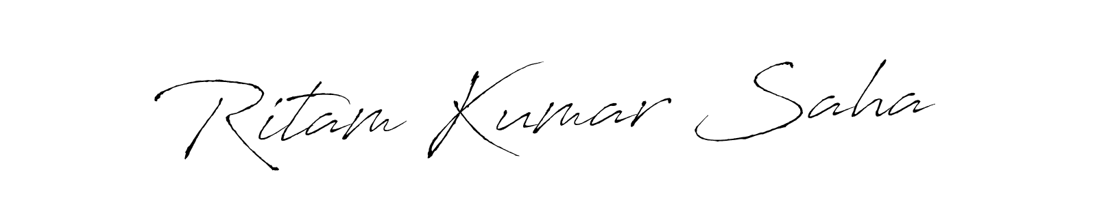 How to make Ritam Kumar Saha name signature. Use Antro_Vectra style for creating short signs online. This is the latest handwritten sign. Ritam Kumar Saha signature style 6 images and pictures png