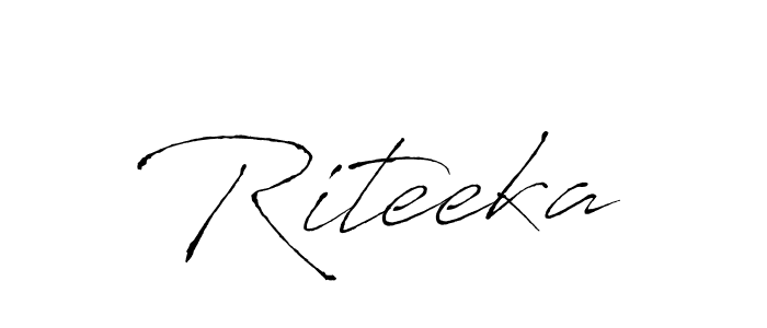 How to make Riteeka signature? Antro_Vectra is a professional autograph style. Create handwritten signature for Riteeka name. Riteeka signature style 6 images and pictures png