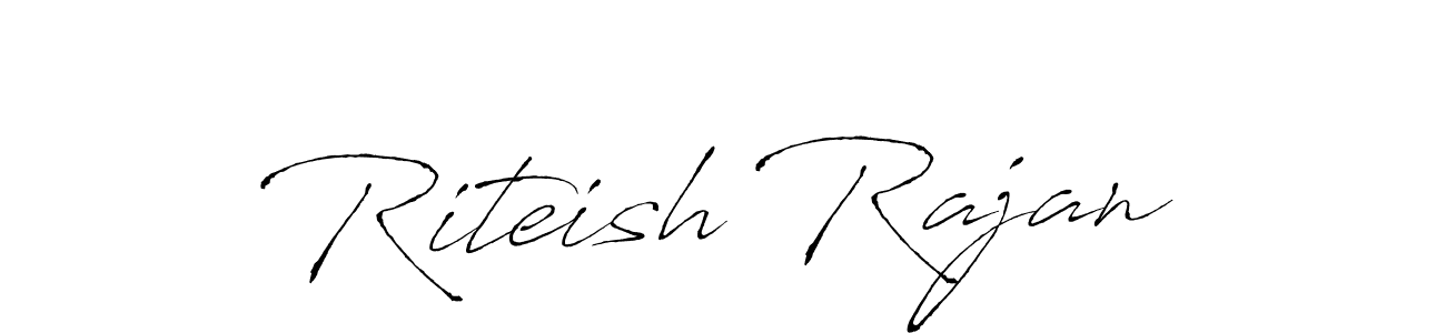 Create a beautiful signature design for name Riteish Rajan. With this signature (Antro_Vectra) fonts, you can make a handwritten signature for free. Riteish Rajan signature style 6 images and pictures png