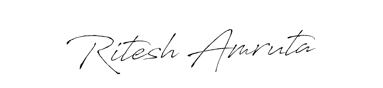 Create a beautiful signature design for name Ritesh Amruta. With this signature (Antro_Vectra) fonts, you can make a handwritten signature for free. Ritesh Amruta signature style 6 images and pictures png