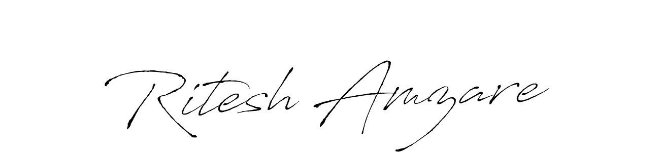 How to make Ritesh Amzare name signature. Use Antro_Vectra style for creating short signs online. This is the latest handwritten sign. Ritesh Amzare signature style 6 images and pictures png