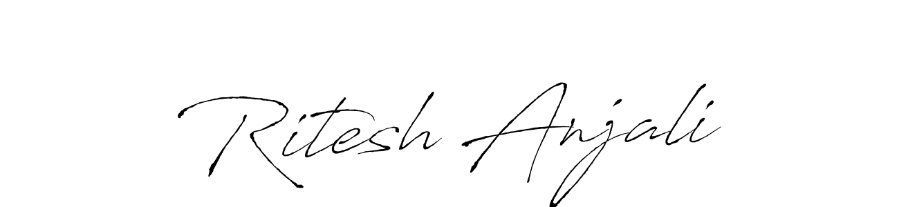 Use a signature maker to create a handwritten signature online. With this signature software, you can design (Antro_Vectra) your own signature for name Ritesh Anjali. Ritesh Anjali signature style 6 images and pictures png