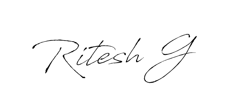 The best way (Antro_Vectra) to make a short signature is to pick only two or three words in your name. The name Ritesh G include a total of six letters. For converting this name. Ritesh G signature style 6 images and pictures png