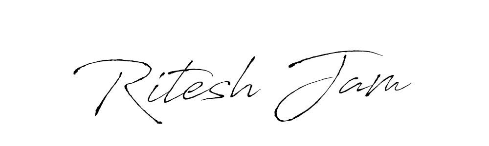 Ritesh Jam stylish signature style. Best Handwritten Sign (Antro_Vectra) for my name. Handwritten Signature Collection Ideas for my name Ritesh Jam. Ritesh Jam signature style 6 images and pictures png