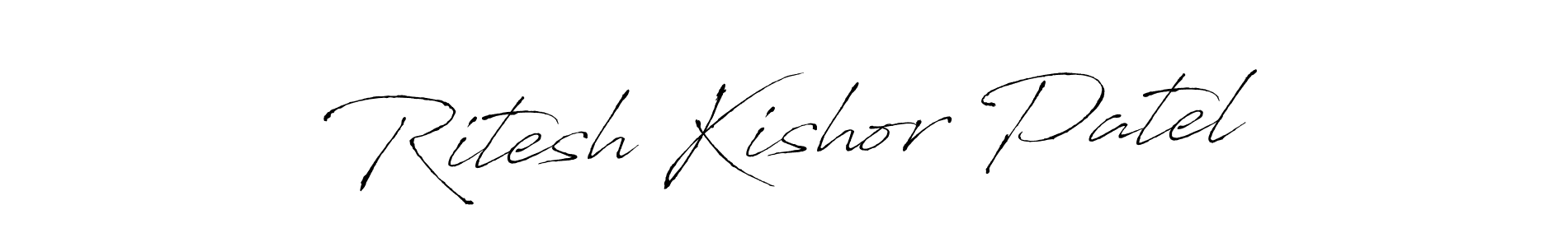Make a beautiful signature design for name Ritesh Kishor Patel. With this signature (Antro_Vectra) style, you can create a handwritten signature for free. Ritesh Kishor Patel signature style 6 images and pictures png