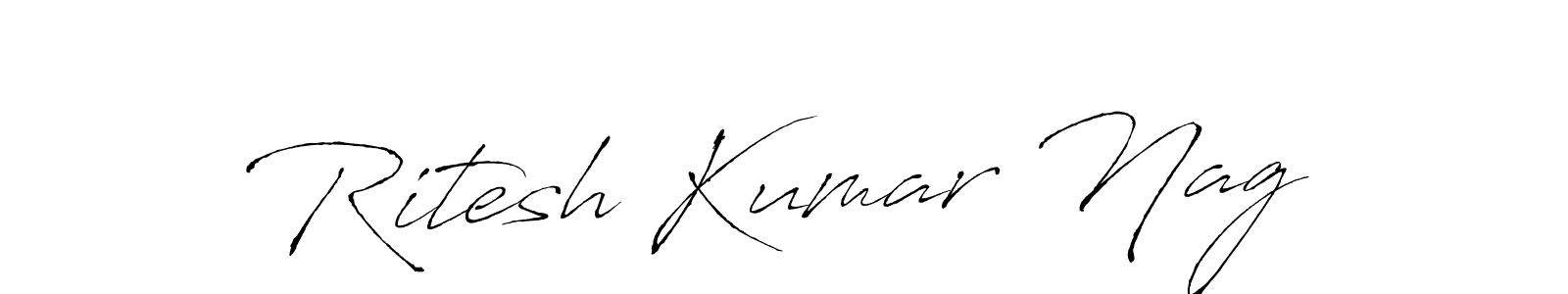 The best way (Antro_Vectra) to make a short signature is to pick only two or three words in your name. The name Ritesh Kumar Nag include a total of six letters. For converting this name. Ritesh Kumar Nag signature style 6 images and pictures png