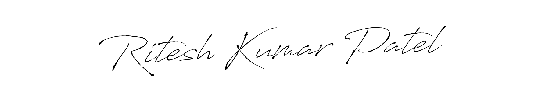 How to make Ritesh Kumar Patel name signature. Use Antro_Vectra style for creating short signs online. This is the latest handwritten sign. Ritesh Kumar Patel signature style 6 images and pictures png